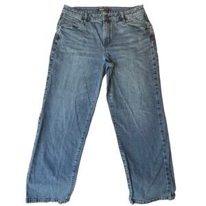 Simply Vera Vera Wang Women Cropped Jeans size 14 Mid Rise Stretch Straight Fit